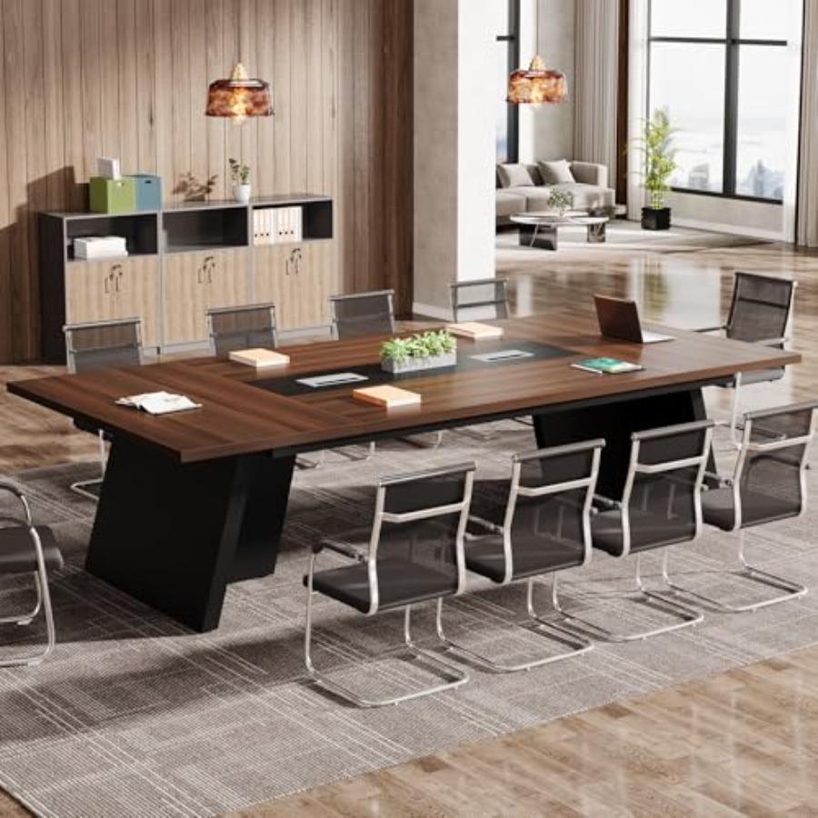 8Feet Conference Table, Large Office Conference Table for 8-10 Person, Business Seminar Furniture for Conference Room