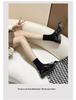 In Stock: Women's Patent Leather Camellia Small Gold Buckle Thick Sole Loafers, Non-Slip.