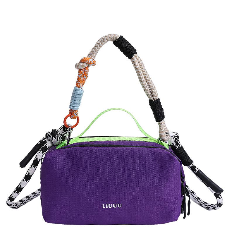 Wucifang Bags Nieuwe Canvas Tas Commuter Messenger Bag Schoudertas Bergbeklimmen Kleine Zadeltas Damestas paars