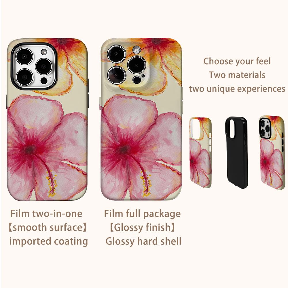 HIBISCUS FLOWER YELLOW Phone Case for IPhone 16 15 14 13 12 11 X XS XR XSMAX 7 8 Pro Max Plus Double-layer Back Cover