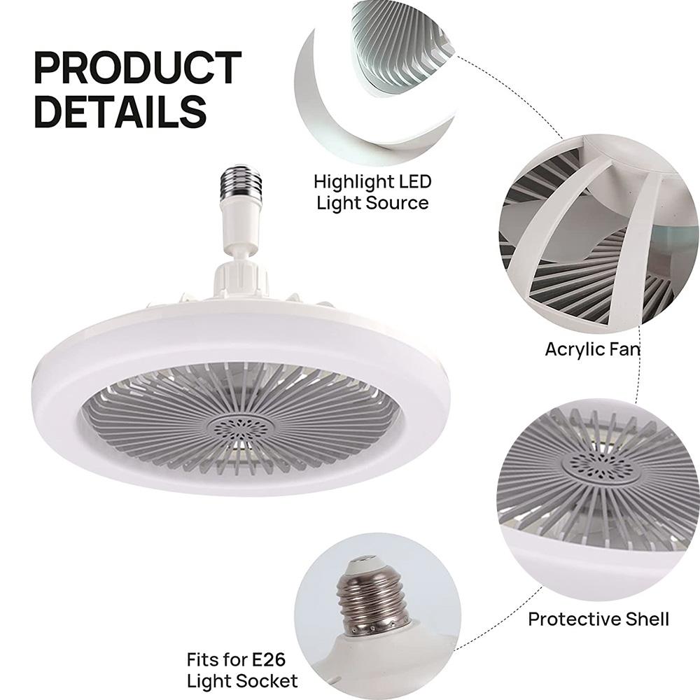30W Ceiling Fan With Lights LED Modern Thin Enclosed Fan Lighting Remote Control 3-Color Changing Light Fan Home Lamps AC86-25V