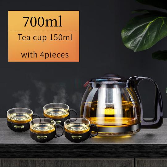 Velkokapacitní čajová konvice Domácí multifunkční filtrační konvice Zahuštěné vysoce borosilikátové sklo Čajová separace Puer čajová sada