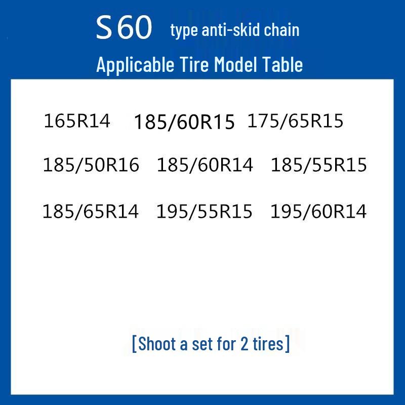Verdickte Anti-Rutsch-Schneeketten für Limousinen, Minivans und Geländewagen