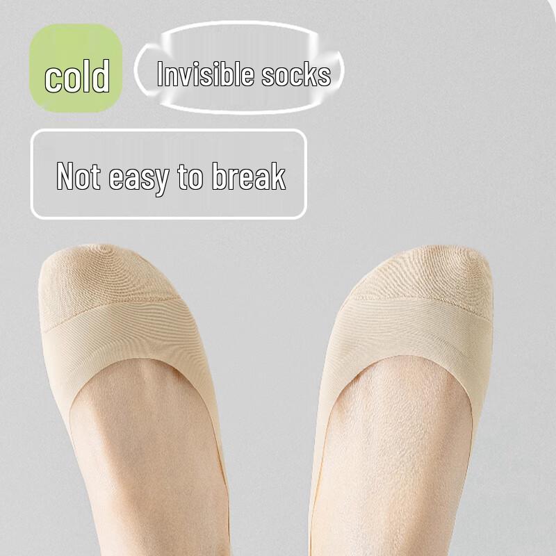 Langsha Women's Ice Silk No-Show Boat Socks