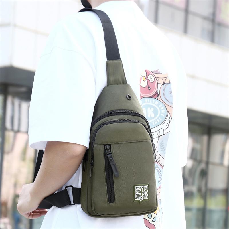 New men's breast bag sports and leisure chest bag Oxford cloth waterproof and wear-resistant trend high-end shoulder small backpack