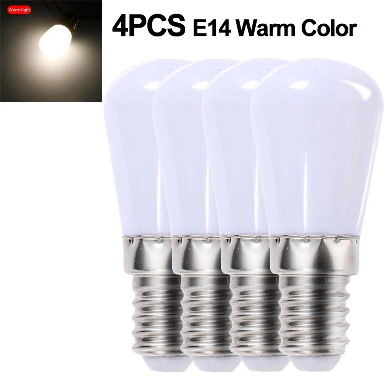 1/2/4Pcs E14/E12 Light Bulbs 220V LED Fridge Mini Lamp Replace Kitchen Refrigerator Display Cabinet Lights Sewing Machine Lamps