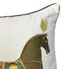 Modern Embroidery Horse Designer Pillow Case Sofa Cushion Cover White Canvas Home Bedding Decorative 45 X 45cm Sell by Piece