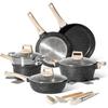 JUST PERFECTO Batterie De Cuisine Induction - Set De Casseroles Avec Couvercle En Verre - Casserole Tout Feux - Poele Anti Adhesive