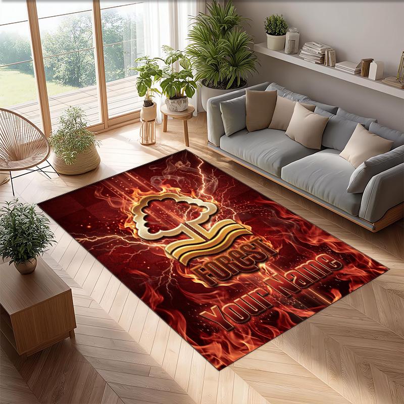 Nottingham Forest FC Printed Crystal Velvet Rug Non‑Slip Crystal Velvet Carpet For Sofa Bedroom Indoor Home Decoration