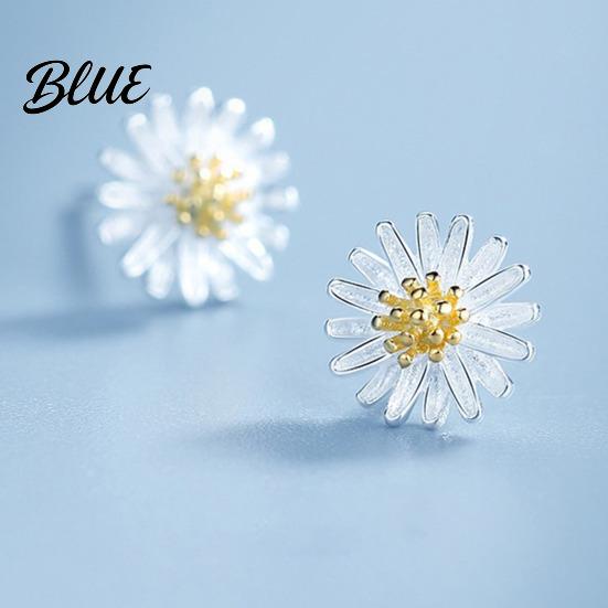 Plated Earrings 1 Pair Stud Mini Chrysanthemum Design Ear