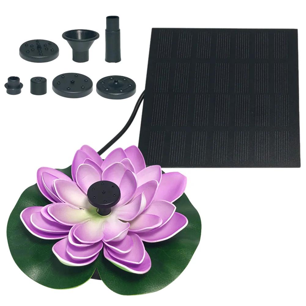 Lotus Shape Floating Garden Fountain Life Up To 20000 Hours Solar Powered Fountain Pump Water Lily Ornaments for Decore Garden