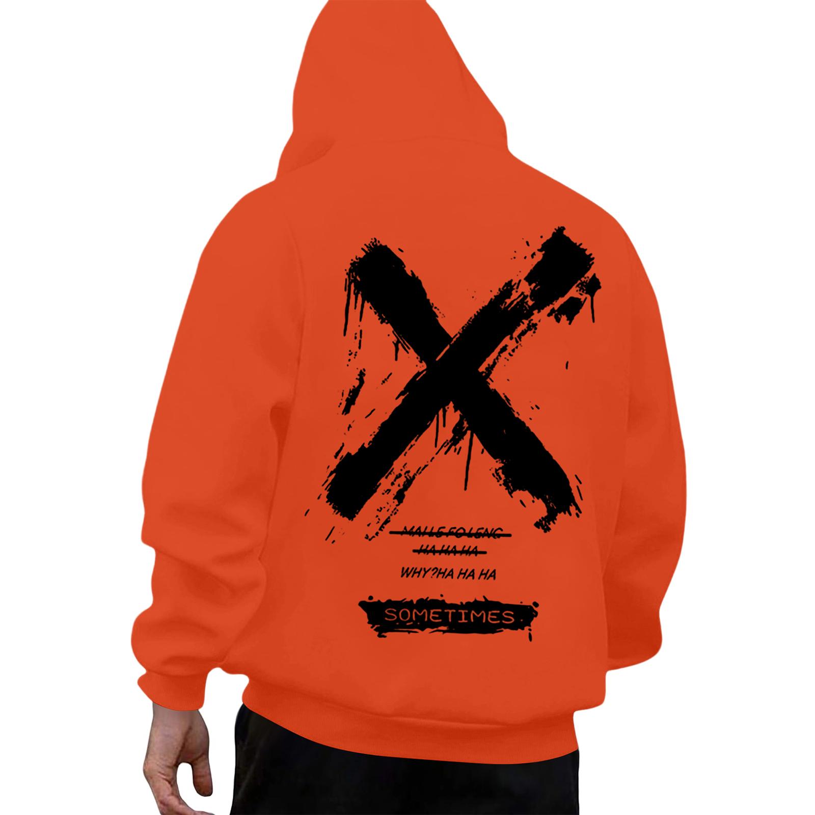 

Men s Backprint Hoodie Fashion Hooded Sweatshirt Winter Top Boys Hoodies Fashion XL шафрановий