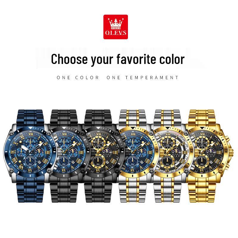 Olevs Men's High-End Quartz Business Watch with Large Dial