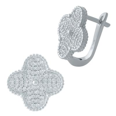 Brincos de prata com zirkonia cúbica (2000167) 4,36g. 925 amostras