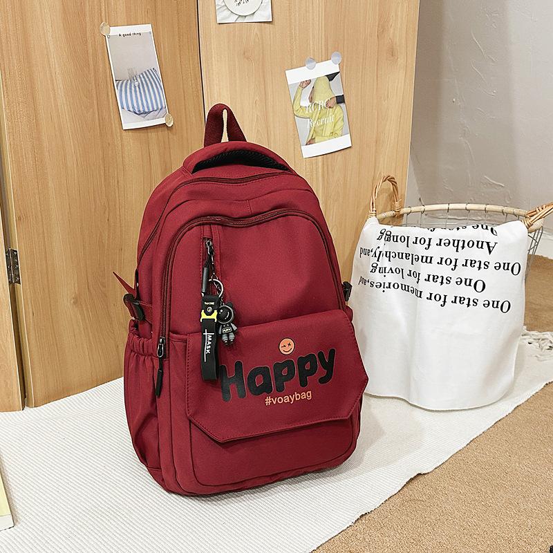 College Style School Bag Male High School Student Fashion Casual Computer Travel Bag Versatile Large Capacity Female College Student Backpack Tide single bag