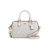 Rowan 18 Classic Monogram Zip Closure PVC Faux Leather Shoulder Crossbody Handbag Small Women Handbag White CS183-IMRFF