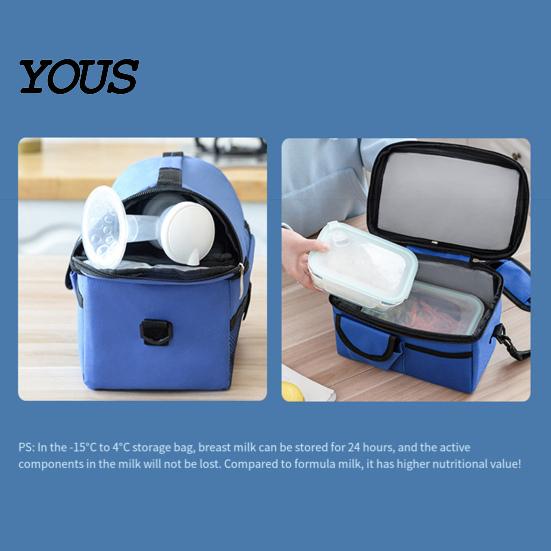 Portable Mommy Bag Insulated Double Layer Lunch with Shoulder Strap, Durable Oxford Cloth Large Outdoor Meal Prep Capacity Container, Leakproof