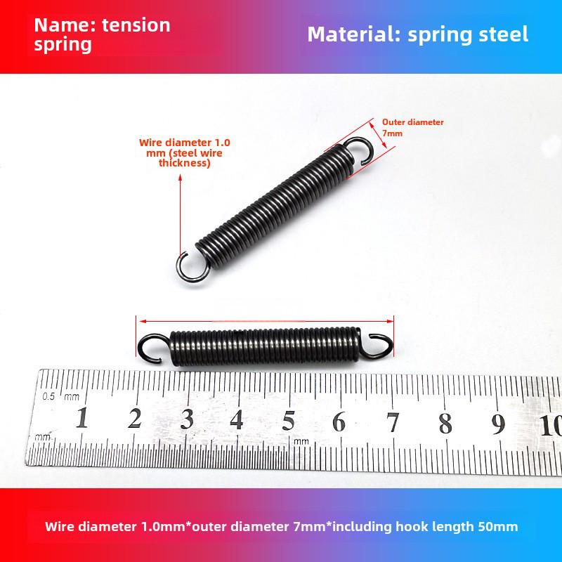1.0mm Yellow Spring Steel Tension Spring with Hook Clamp for Mop Brake Binding Machine