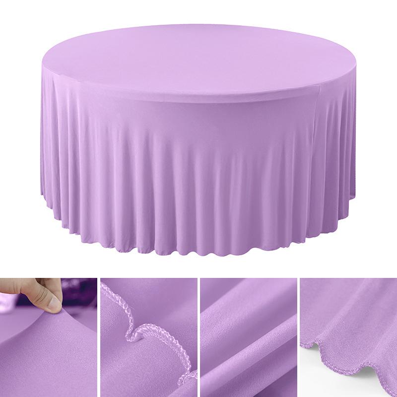 4/5/6FT Round Tablecloth Circular Polyester Table Cover Polyester Table Cloth for Hotel Banquet Birthday Party Table Decor