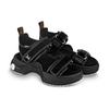 Louis Vuitton Lous Suede Beach Sandals Women's Black 1ABVQX