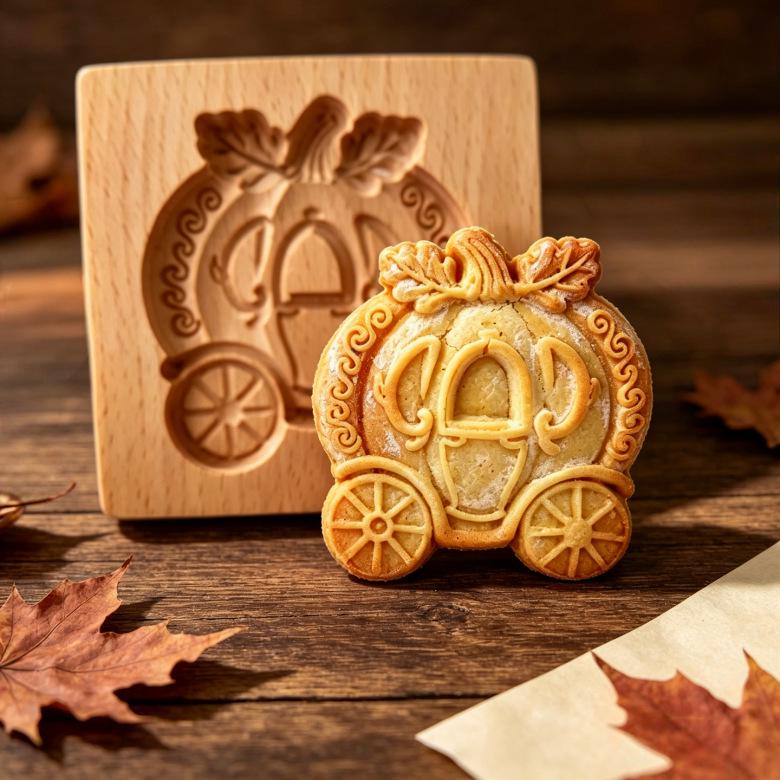 Wooden Gingerbread and Shortbread Cookie Mold Cutter