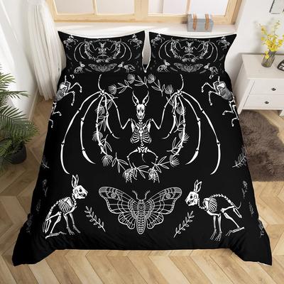 Gothic Bettbezug-Sets für Erwachsene Männer Queen King Leichter Bettdeckenbezug Böhmisches Exotisches Bettwäsche-Set Schlafzimmerdeko Ohne Bettdecke