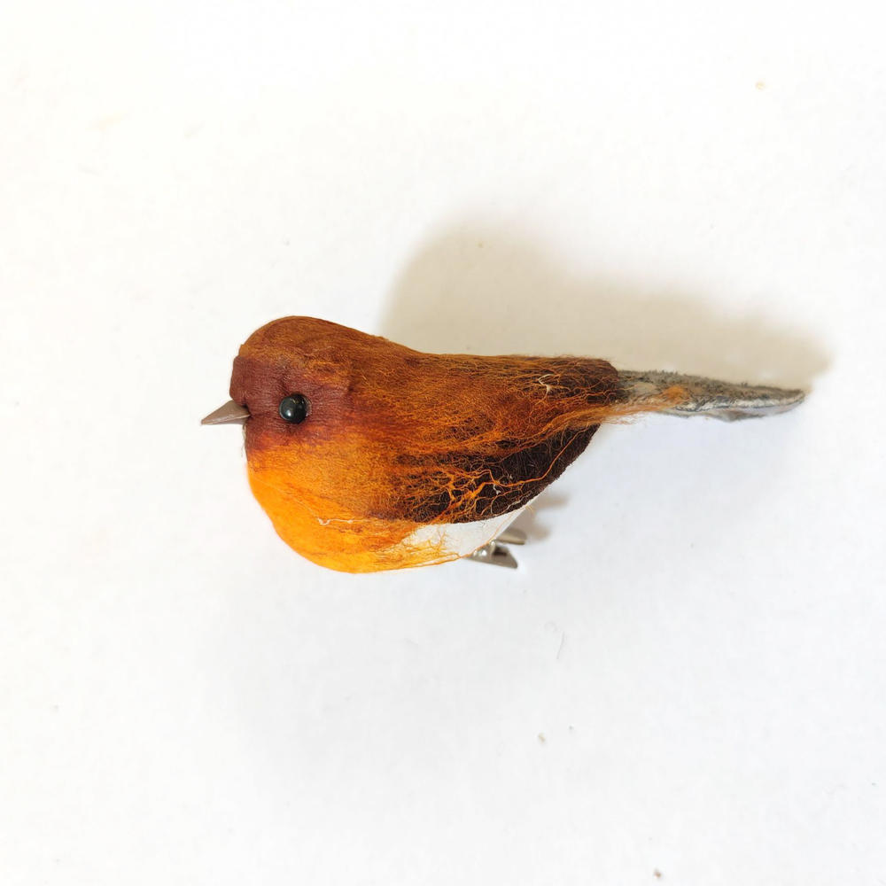 

Simulation Clip On Christmas Robins Bird Cute Festive Christmas Tree Decoration Artificial Feather Bird Ornament 2025 помаранчевий