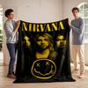 Nirvana Band Graphic Blanket print blanket soft and cozy perfect for the living room bed sofa or a nap,gift