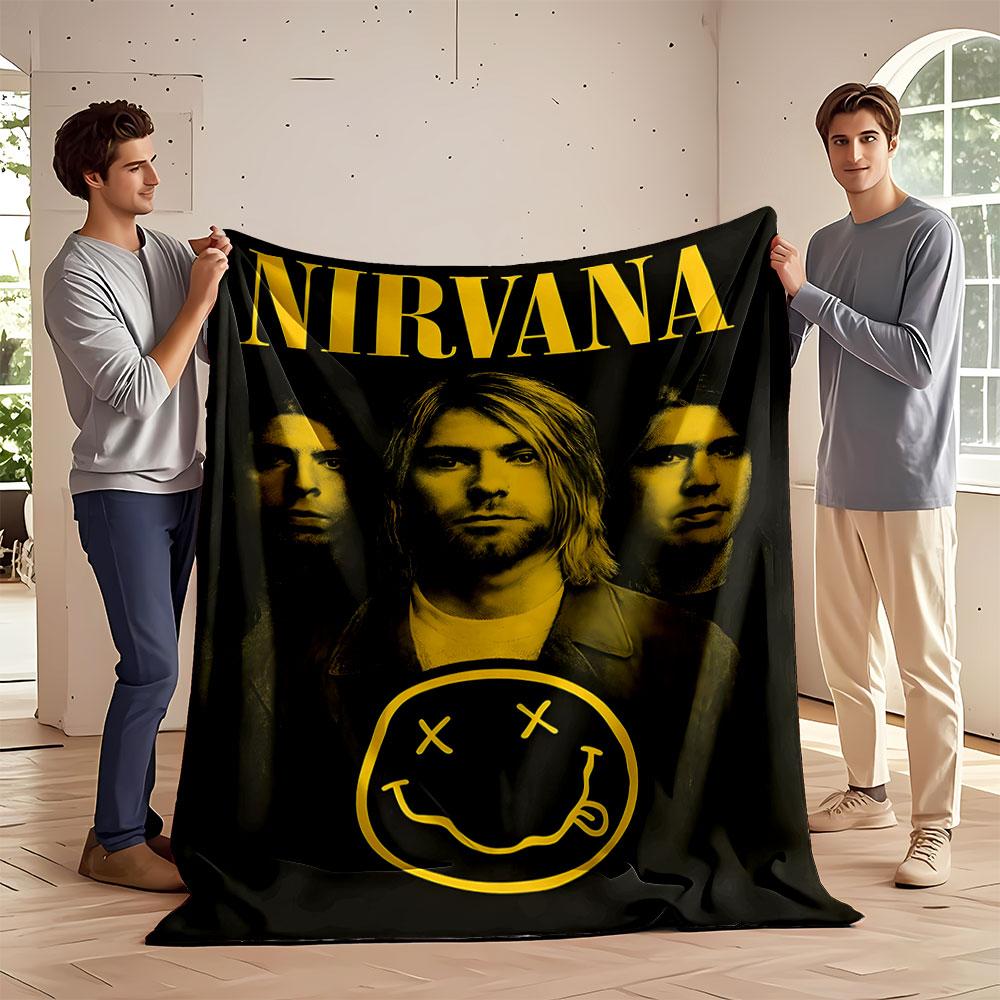 Nirvana Band Graphic Blanket print blanket soft and cozy perfect for the living room bed sofa or a nap,gift