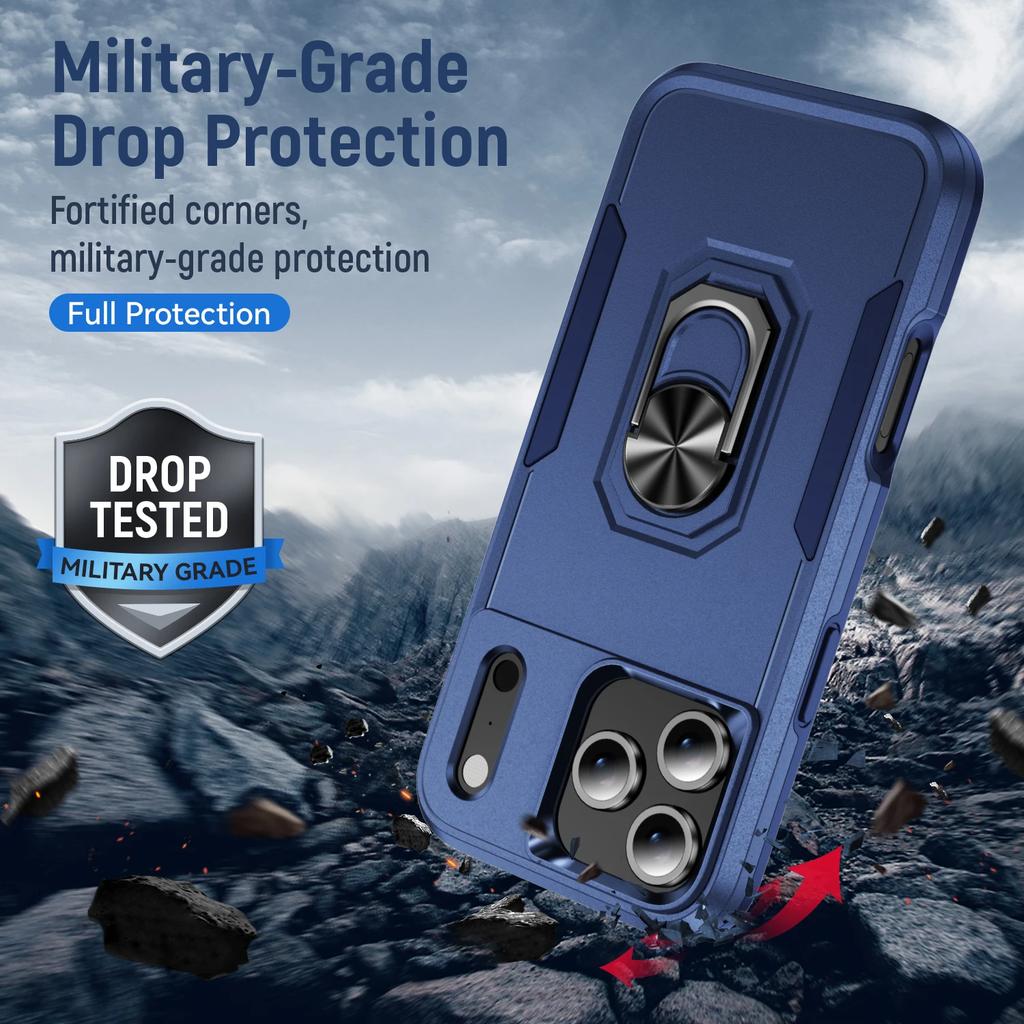 New Metal Stand Military Grade Case For For Iphone 17 Pro Max Armor Cover For For Iphone 17 Air 16 15 14 13 12 11 Pro Max Plus 16e Coque