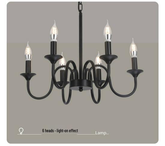 American Vintage Wrought Iron Chandelier for Living Room, Dining Room, or Bedroom