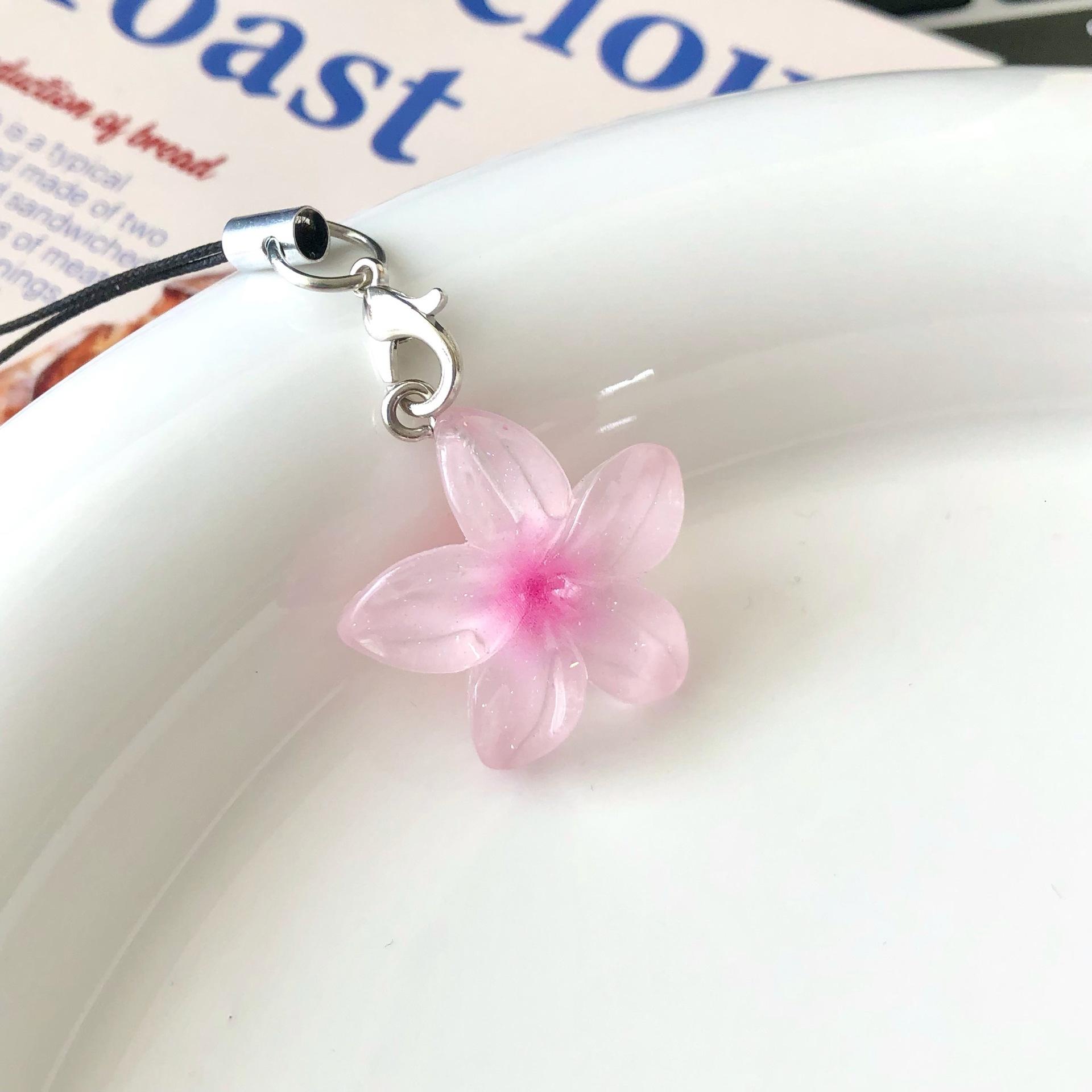 

1/5PCS Versatile Color Transparent Small Flower Girl Ins Style Cute Key Pendant Bag Hanging Accessories Headphone Bag Decoration