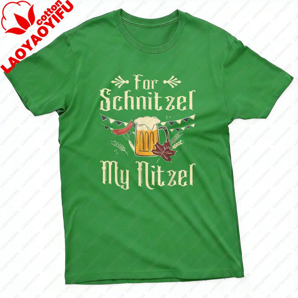 For Schnitzel My Nitzel Beer Mug Sausage Oktoberfest Unisex TShirt Cotton Summer Short Sleeve Casual Fashion Top Gift Party Wear S