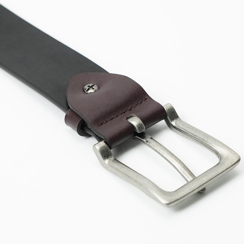 Needle Buckle Belt Men's Cowhide 3.8 Wide Genuine Leather Casual Belt Belt Belt