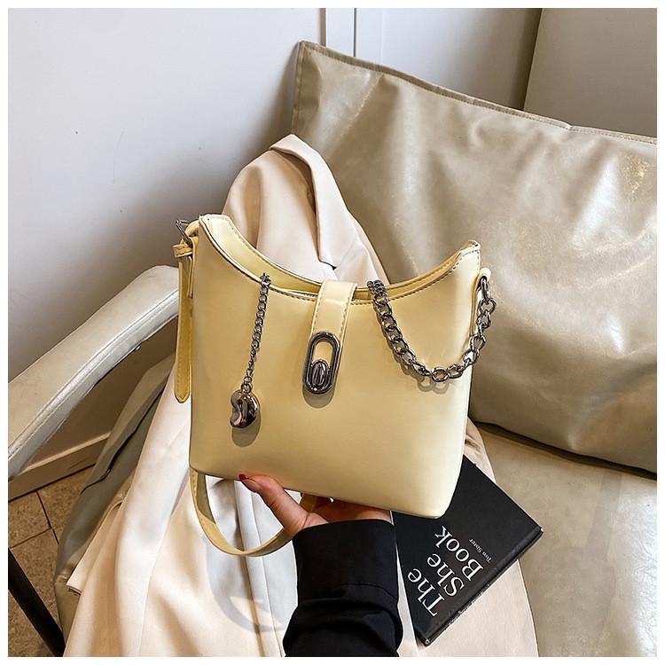 IELGY Trendy Fashion All-Match One-Shoulder Commuter Cross-Body Bucket Bag