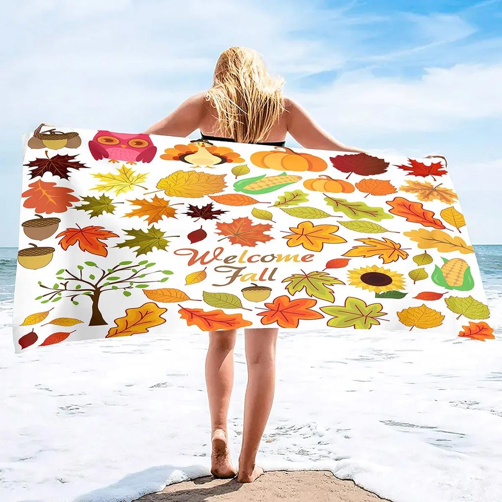 Red Maple Leaf Print Beach Towel Oversized Adults Sand Free Quick Dry Beach Towel Big Bath Towels Travel Accessories Large Towel