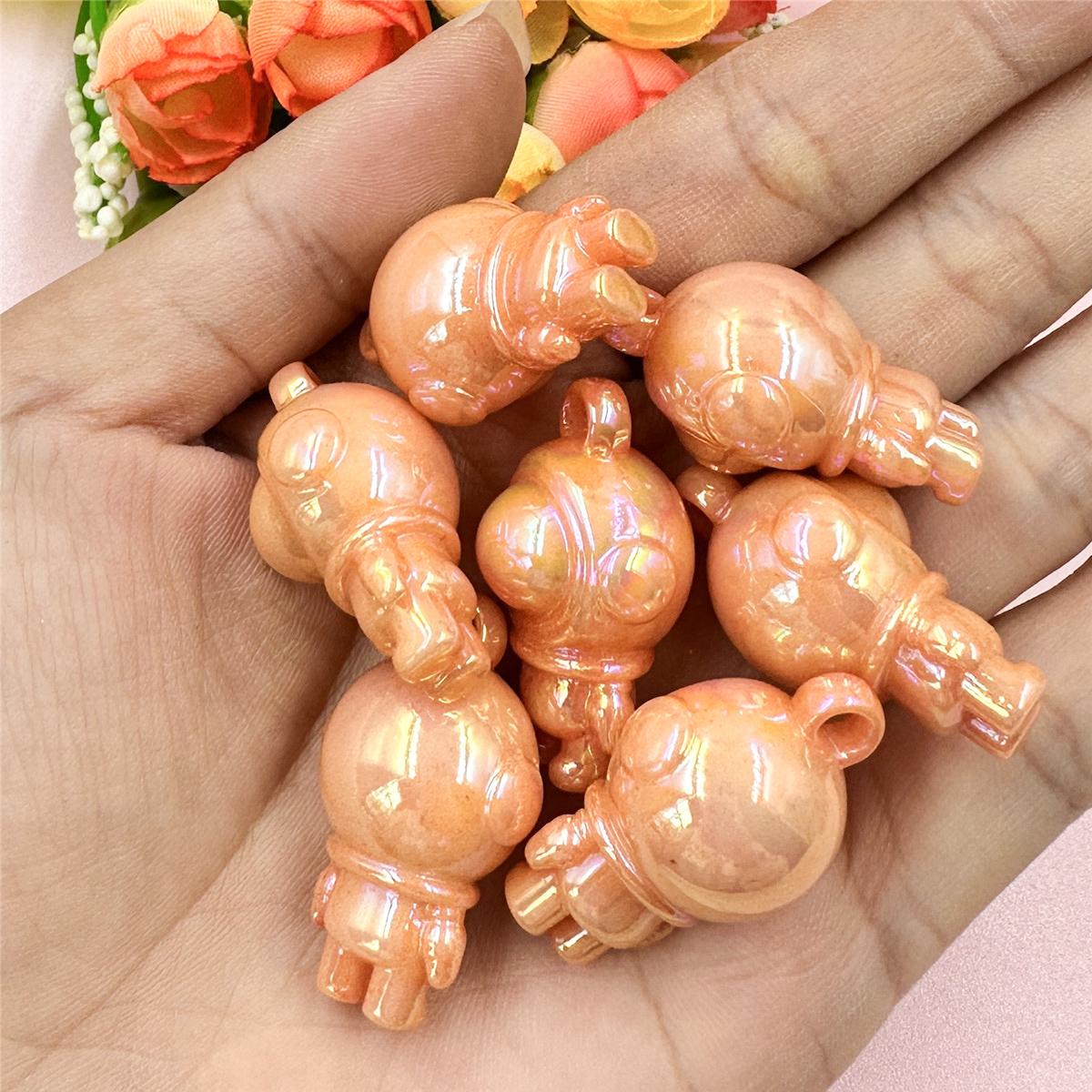 

DIY акриловые модные 32 мм ювелирные аксессуары для астронавтов 7 шт. бусины оранжевый