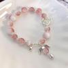 Simple Purple Popcorn Crystal Bracelet For Women Girls Korean Ins Butterfly Feather Tassel Bracelets Friendship Jewelry Gifts