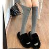 Podzimní a zimní dámské pletené ponožky Jednobarevné Svislé pruhy Teplé ponožky ke kolenům Harajuku Fashion Lolita Socks