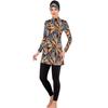 Summer modest swimwear set floral print - long sleeve tunic and full length leggings set - muslin swimwear - UV protection beachwear - summer burkini