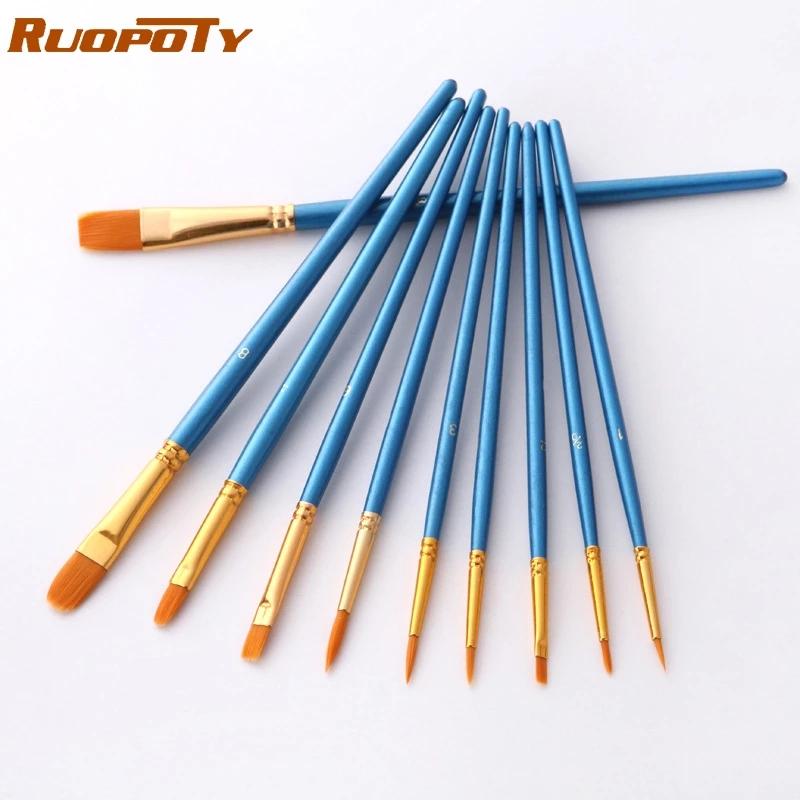 Set 30 Pennelli Sottili Per Dettagli - Nylon, Manico Legno, 3 Misure - Ideali Per Acrilico, Acquerello, Pittura A Numeri E Unghie