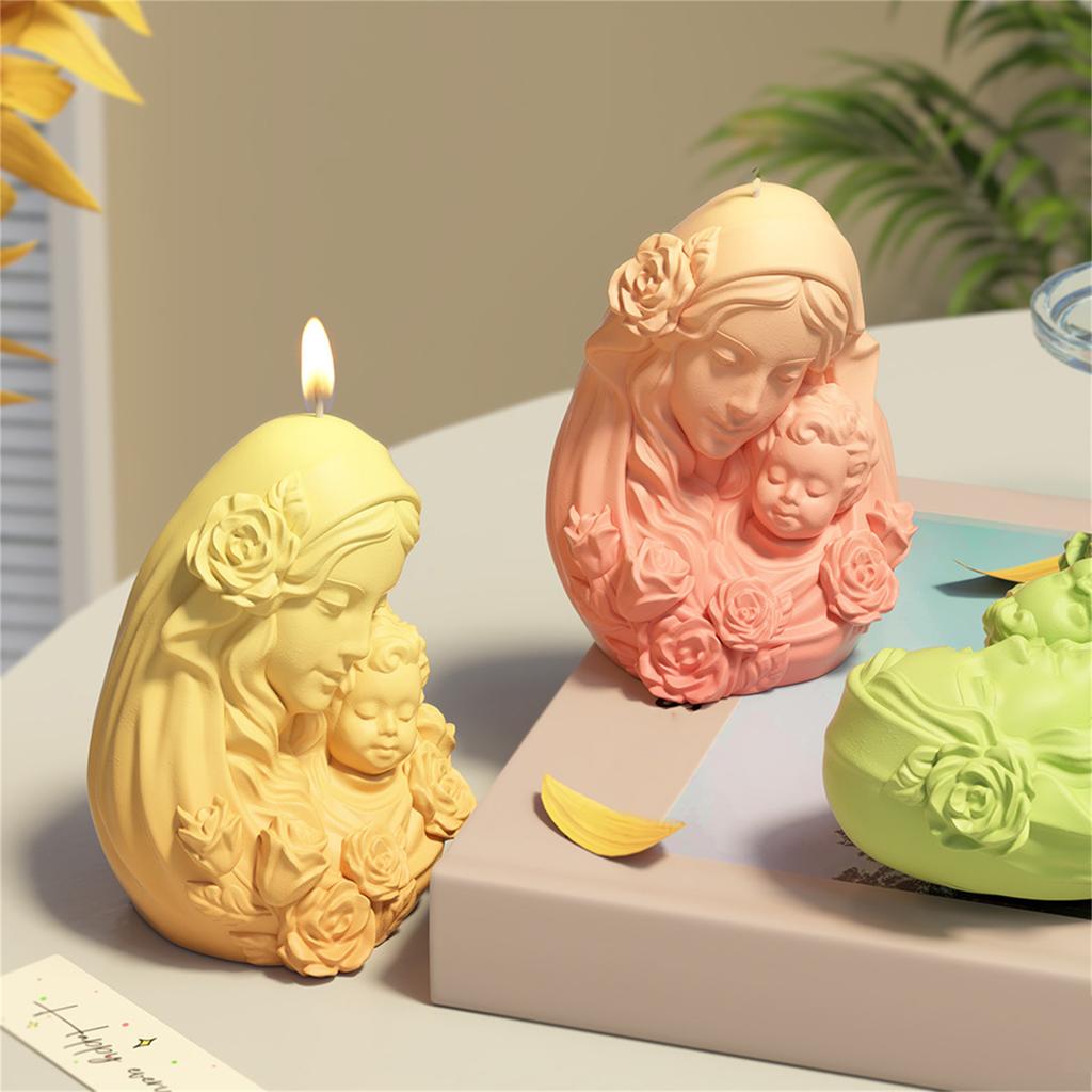 Figurka Matki i Dziecka Formy Silikonowe do Świec Mydła Czekolady Cukierków Dekoracja Ciasta Fondant Gipsowe Formy Silikonowe