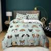 Animal Duvet Cover Set Cartoon Kittens Funny Smiling Doodle Humorous Twin Bedding Set Polyester Quilt Cover