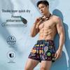 Men's Double-Layer Swim Trunks - Anti-Embarrassment, Breathable, Quick-Drying Mid-Length Beach Shorts