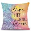 Colorful Floral  Inspirational Throw Pillow Covers Pattern Cushion Cover Suitable For Sofa Bedroom Car Pillow Cover