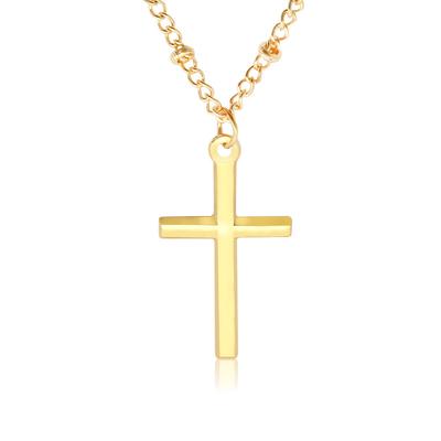 High-quality Foreign Trade Metal Cross Electroplating Bright Color Positioning Bead Necklace Male and Female Couples Collarbone Chain 2026 Jewelry