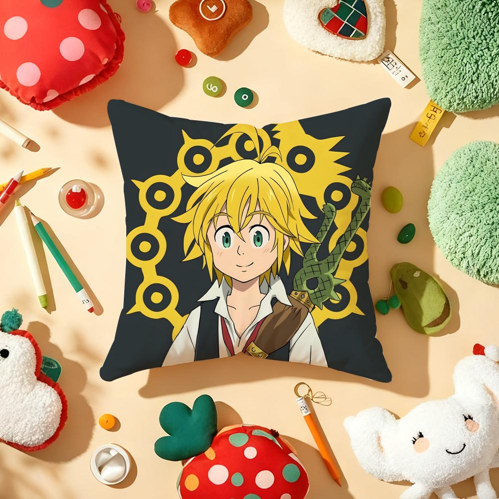 Anime DDeadly SSins Cushion Cover Plush Fabric Soft DoubleSided Printed Sofa Warm Winter Home Gift Pillow Cover