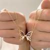 Butterfly-shape Collarbone Chain Zircon Magnetic Matching Couple Necklaces
