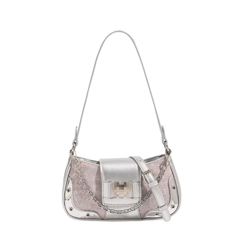 Small Niche Design Chain Women's Bag, New Handheld Sweet Cool Spicy Girl Style Single Shoulder Armpit Bag, Versatile Crossbody Bag