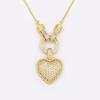 Nidin White/Colorful Color Romantic Heart Necklace for Women New Sweet Zircon Pendant Female Elegant Minimalism Jewelry Gifts